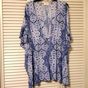 Ember Cold Shoulder Low V-Neck Cover-Up